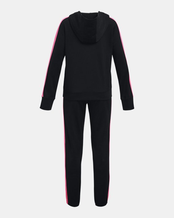 Mädchen UA Strick-Trainingsanzug mit Kapuze, Black, pdpMainDesktop image number 1